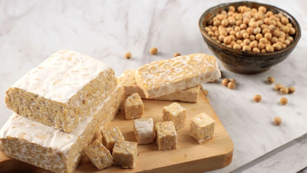 Tempeh made from soybeans